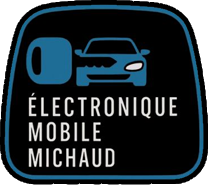 Logo officiel d'Électronique Mobile Michaud, spécialiste en électronique automobile mobile, clés à puce et démarreurs à distance au Québec.